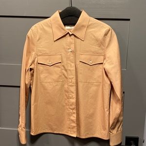 Authentic Saint Lauren shirt cotton poplin pink beige /size 38